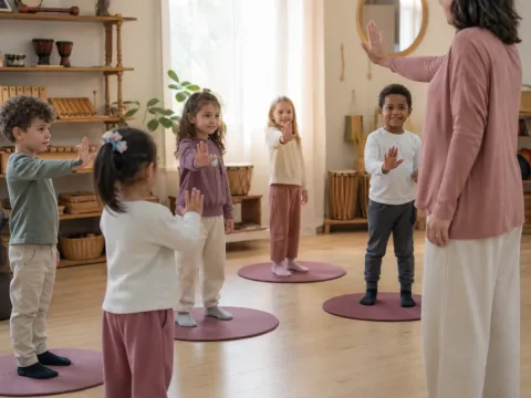 Niñas y niños aprenden consentimiento y límites personales mediante música y movimiento