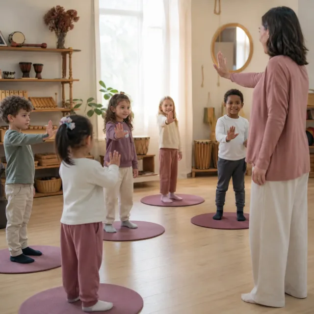 Niñas y niños aprenden consentimiento y límites personales mediante música y movimiento