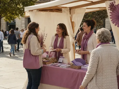 Punto Violeta de información, prevención y acompañamiento en una plaza pública