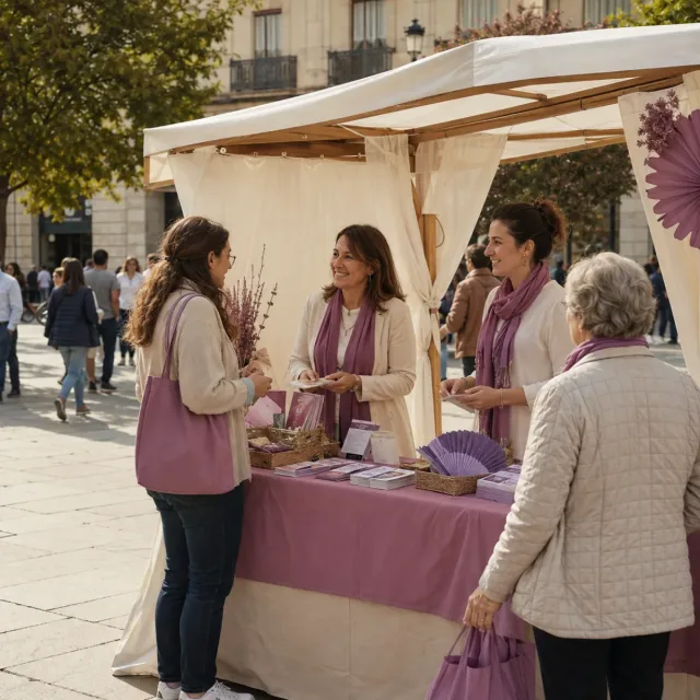 Punto Violeta de información, prevención y acompañamiento en una plaza pública