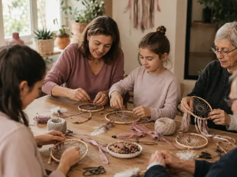 Taller intergeneracional de creación artesanal de atrapasueños