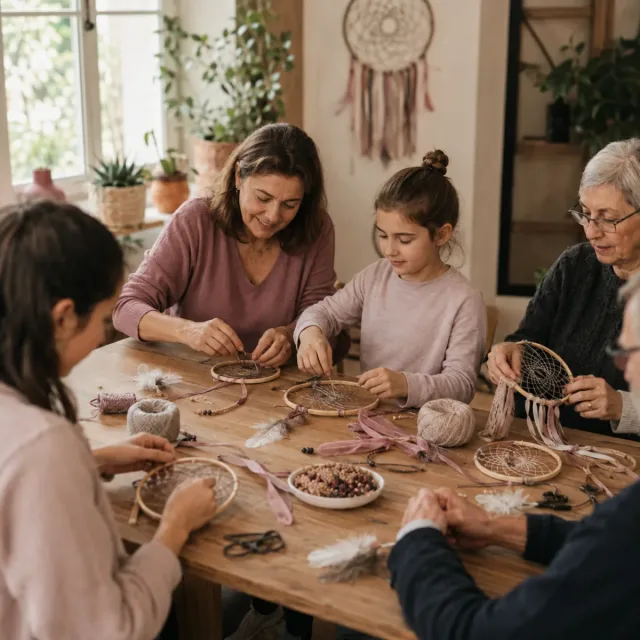 Taller intergeneracional de creación artesanal de atrapasueños