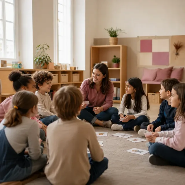 Niñas y niños participando en una dinámica de respeto, empatía e inclusión