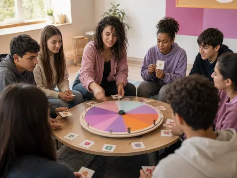 Adolescentes participando en una dinámica de diversidad, respeto e inclusión