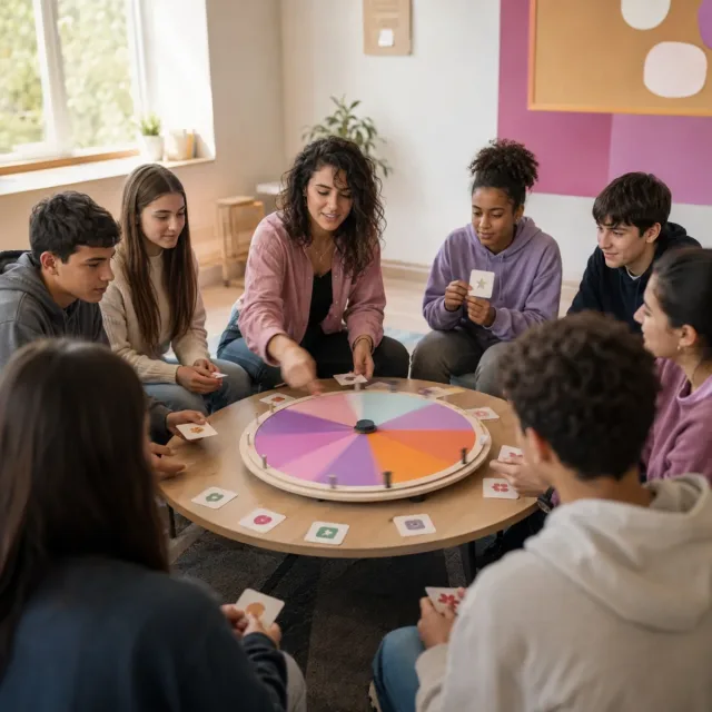 Adolescentes participando en una dinámica de diversidad, respeto e inclusión