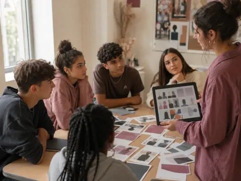 Adolescentes analizando de forma crítica la influencia de las redes en la identidad