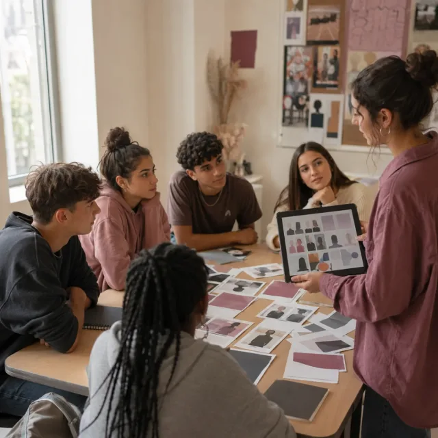 Adolescentes analizando de forma crítica la influencia de las redes en la identidad