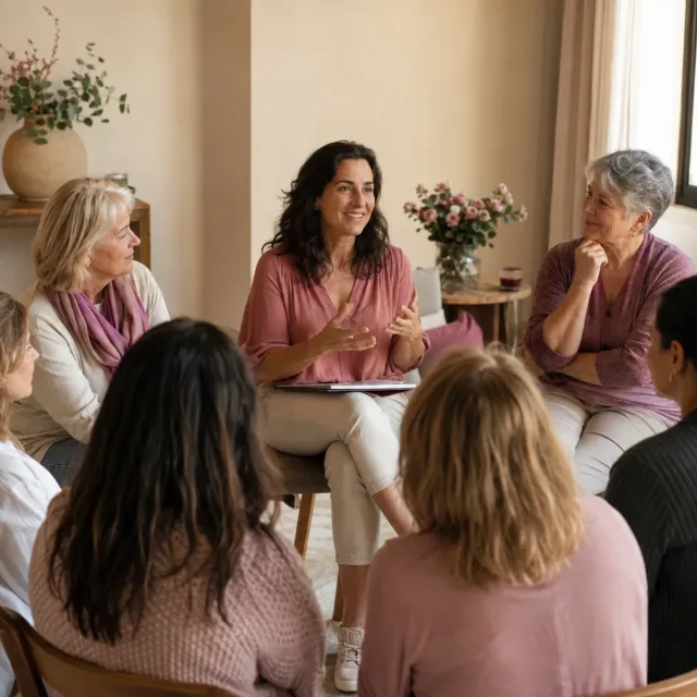 Mujeres adultas y mayores compartiendo un taller de autonomía, confianza y bienestar